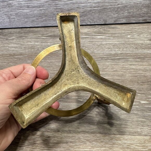 Santa Claus Sweet Face Gourd Hand Painted Christmas Folk Art Decor Signed Brass - Picture 12 of 14